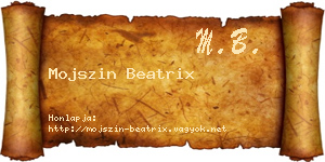 Mojszin Beatrix névjegykártya